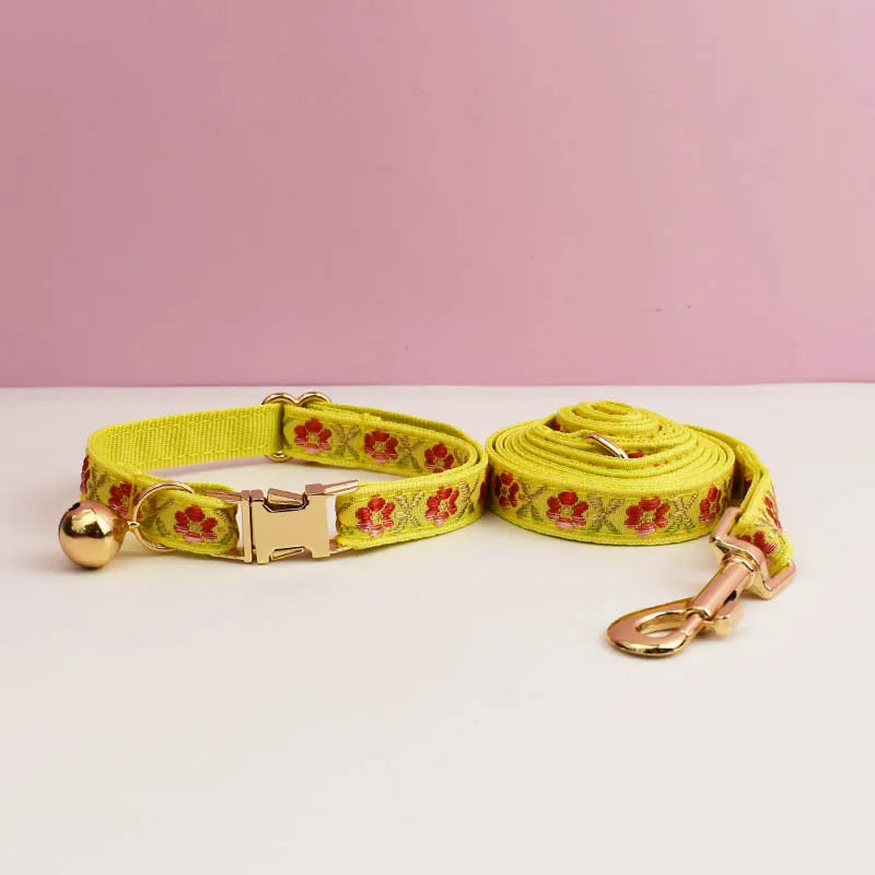 Cute Cat Collar, Harness & Leash Set – Personalized Engraved Nameplate, Padded