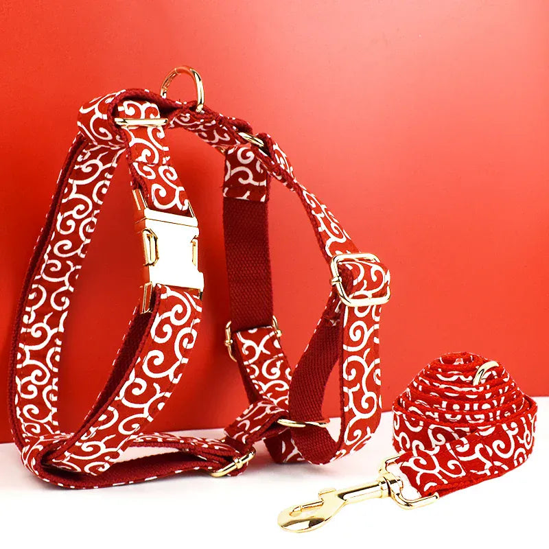 DDPaws  Harness  leash01 / S Custom Soft Collars Pet Accessories with Personalized Dog Collar Leashes Harness Bow Tie