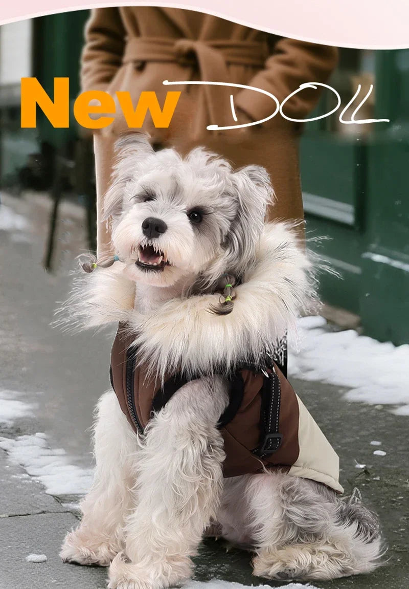 Fleece Hooded Dog Winter Coat – Soft Plush Cotton Vest for Warmth and Comfort