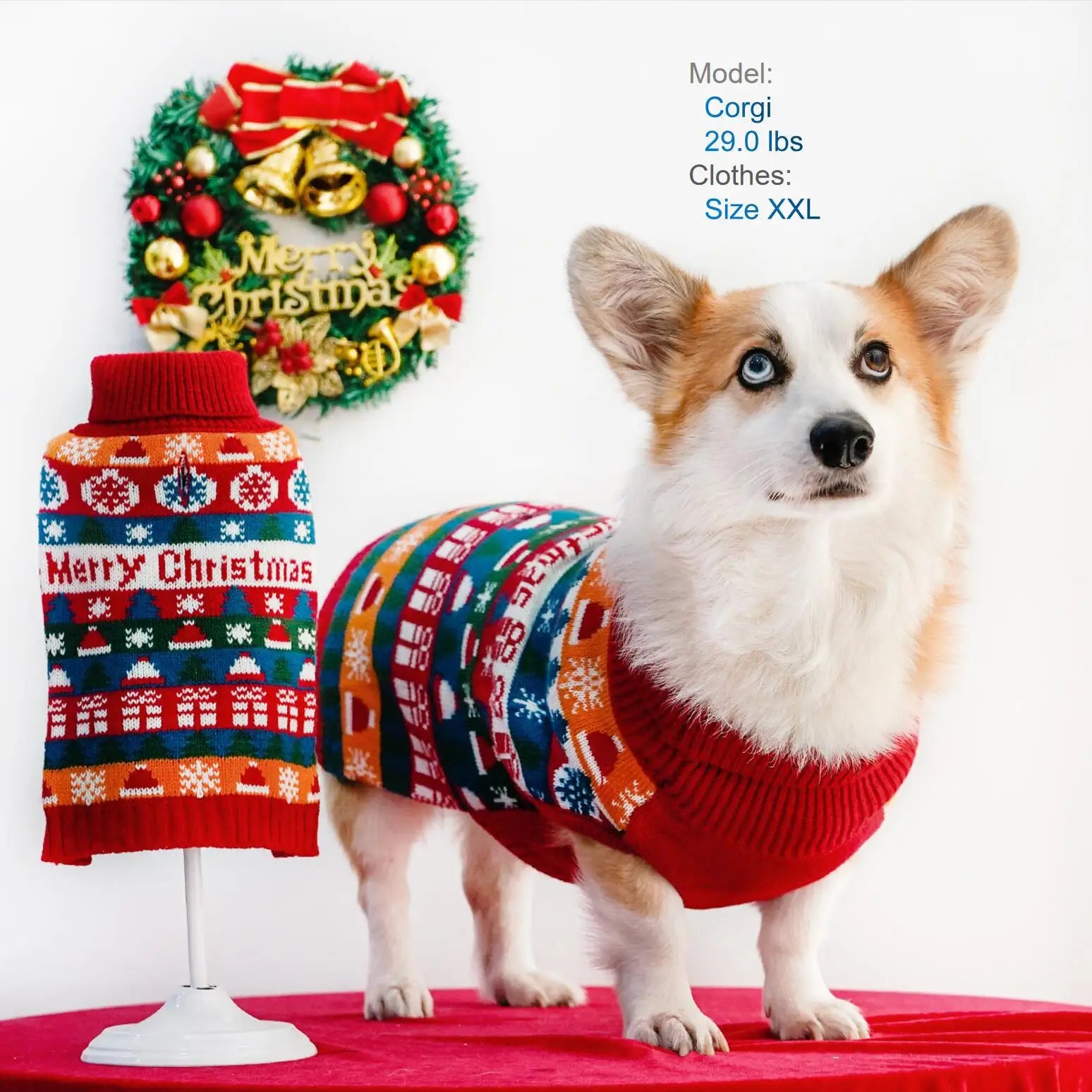Thick Winter Dog Sweater – Warm Turtleneck Christmas Pullover for Small & Medium Dogs