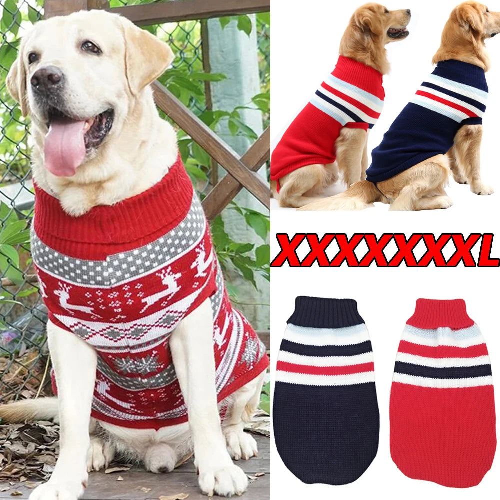 Large Dog Knitted Sweater – Warm Winter Turtleneck for Big Breeds
