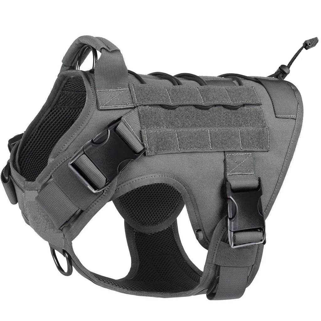 Tactical Dog Harness – Adjustable No-Pull Service Vest with Handle & Hook-and-Loop Panels