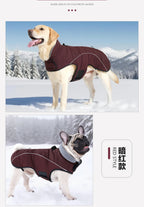 Waterproof Warm Dog Winter Jacket – Reflective Outdoor Cotton Coat for Medium & Large Dogs
