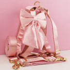 Satin Pink Wedding Dog Collar Leash Harness Set