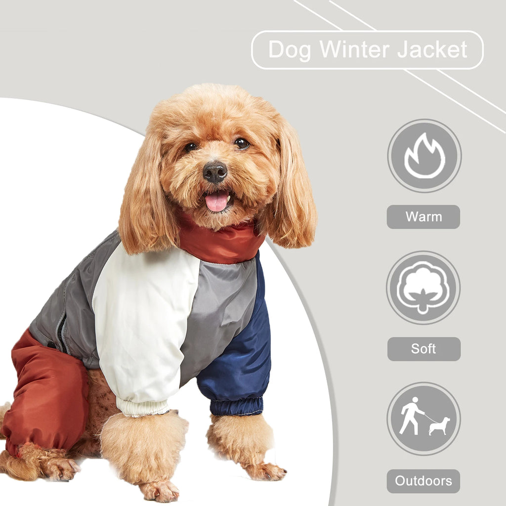 Winter Dog Jacket with Traction Ring – Thick, Windproof & Warm Coat for Medium & Large Dogs