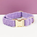 Teddy Velvet Personalized Dog Collar, Leash & Harness Set