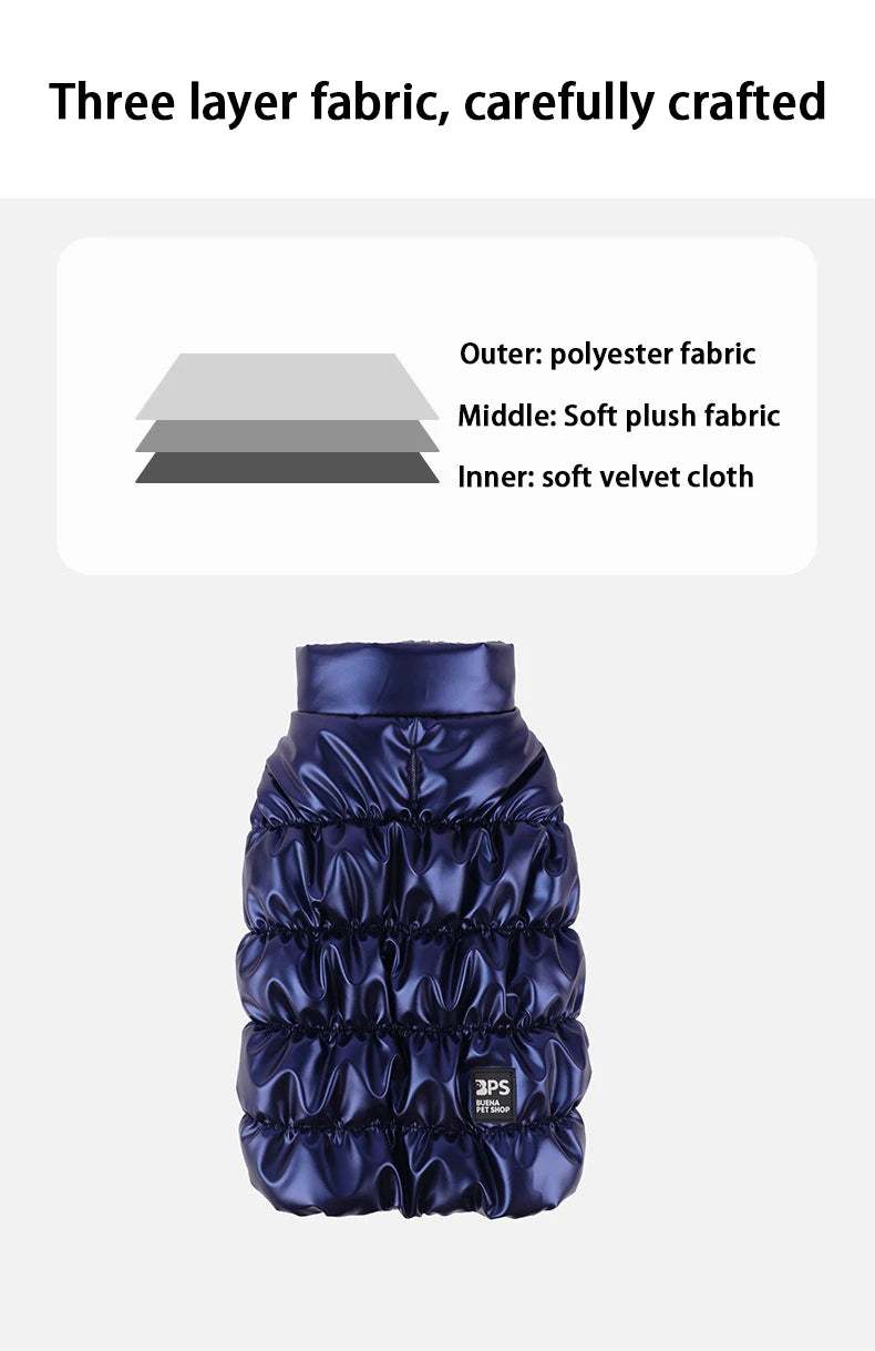 Winter Down Dog Jacket – Windproof Padded Coat for Small & Medium Dogs