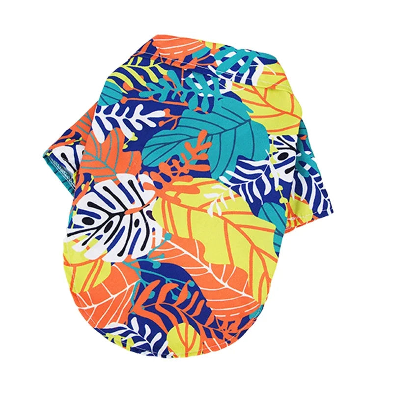 Hawaiian Beach Dog T-Shirt – Lightweight Summer Outfit for Small Dogs & Cats