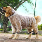 Transparent Hooded Dog Raincoat – Full-Body Waterproof PU Jacket for All Breeds