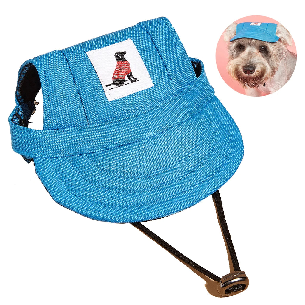 Dog Sun Hat – Adjustable Canvas Baseball Cap for Small & Medium Dogs