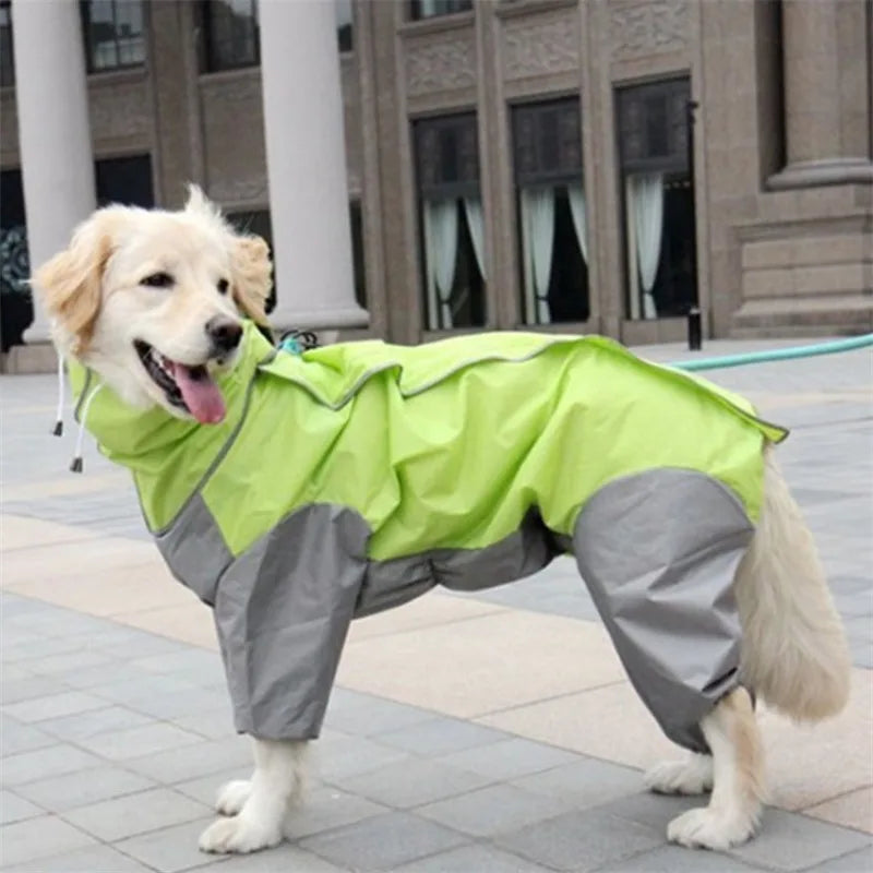 Waterproof Dog Raincoat – PU Hooded Rain Jumpsuit for Small to Large Dogs