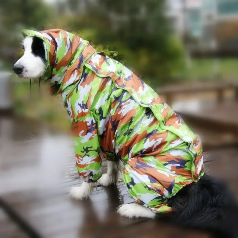 Waterproof Dog Raincoat – PU Hooded Rain Jumpsuit for Small to Large Dogs