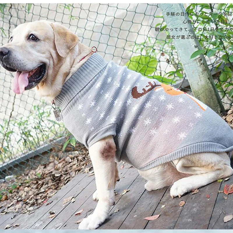 Large Dog Knitted Sweater – Warm Winter Turtleneck for Big Breeds
