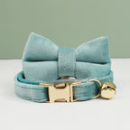 Velvet Cat Collar Bowknot Personalized Collar for cats with bell and a bow
