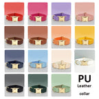 Customized Colorfule Waterproof Pet Collars PU Leather Dog Adjustable Puppy Dog Necklace Durable Pet Leads Accessory