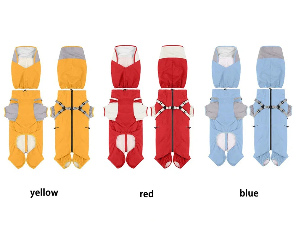 Waterproof Hooded Dog Raincoat – Lightweight Reflective Jacket for All Breed