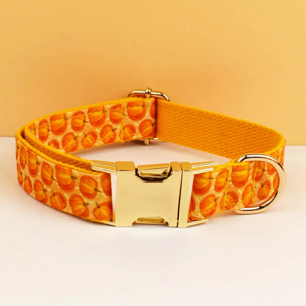 DDPaws  Collar / XS Halloween Pumpkin Print Set