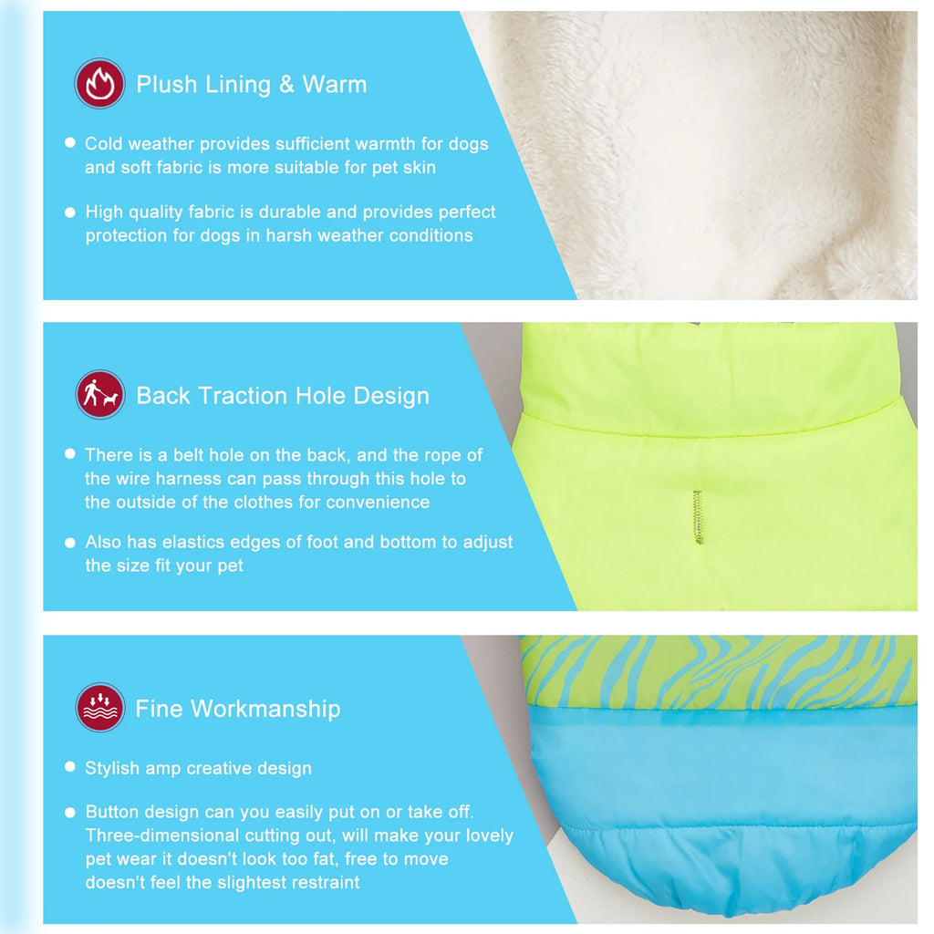 Winter Dog Vest Coat – Windproof Double-Layer Fleece Jacket for Small & Medium Dogs