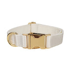 White Personalized Dog Collar, Leash & Harness Set