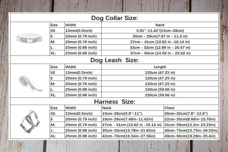 Flower Personalized Dog Collar, Leash & Harness Set