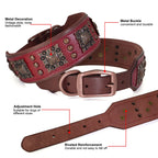 Real Leather Dog Collar & Leash Set – Durable Padded Luxury Design for Medium & Large Dogs