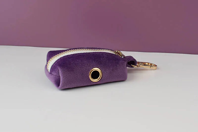 Purple Velvet Personalized Dog Collar, Leash & Harness Set