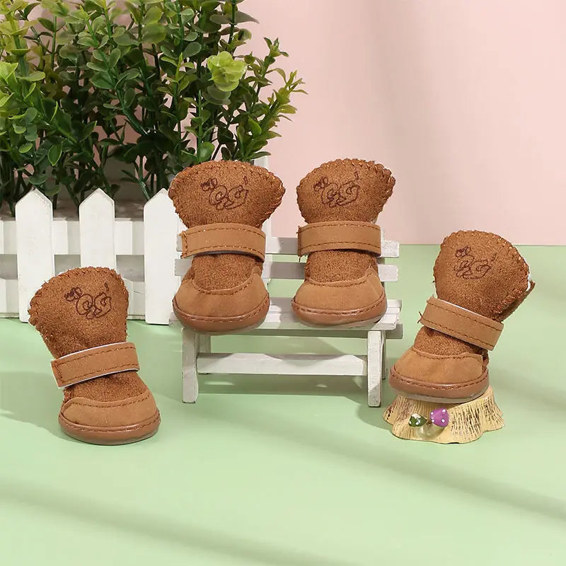 Pet Snow Boots – Soft Cotton Winter Shoes for Small Dogs & Cats