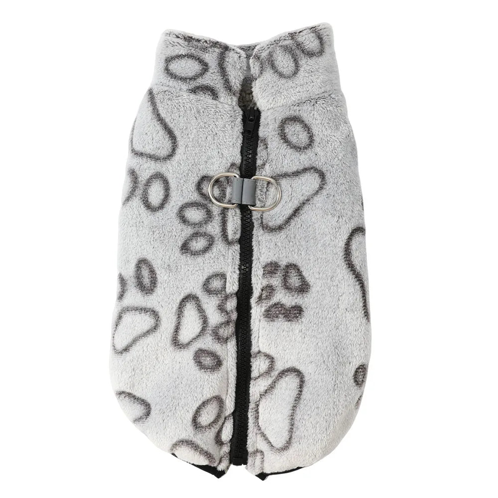 Fleece Winter Dog Jacket – Warm Adjustable Vest with D-Ring for Small Dogs