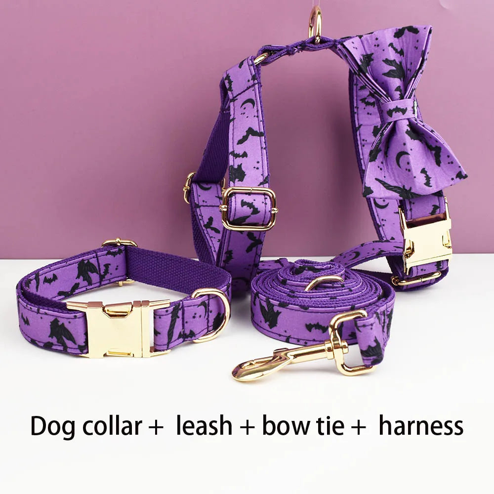 Violet Personalized Dog Collar, Leash & Harness Set