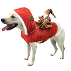 Santa Claus Riding Dog Costume – Funny Christmas Outfit for Small, Medium & Large Dogs