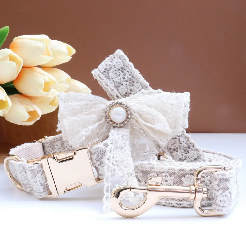 Luxury Pearl Lace Floral Set