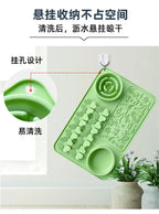 Silicone Dual Slow Feeder Bowl – Anti-Slip Suction Cup Pet Feeding Mat