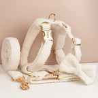 Wedding Handmade Knitted Personalized Dog Collar, Leash & Harness Set