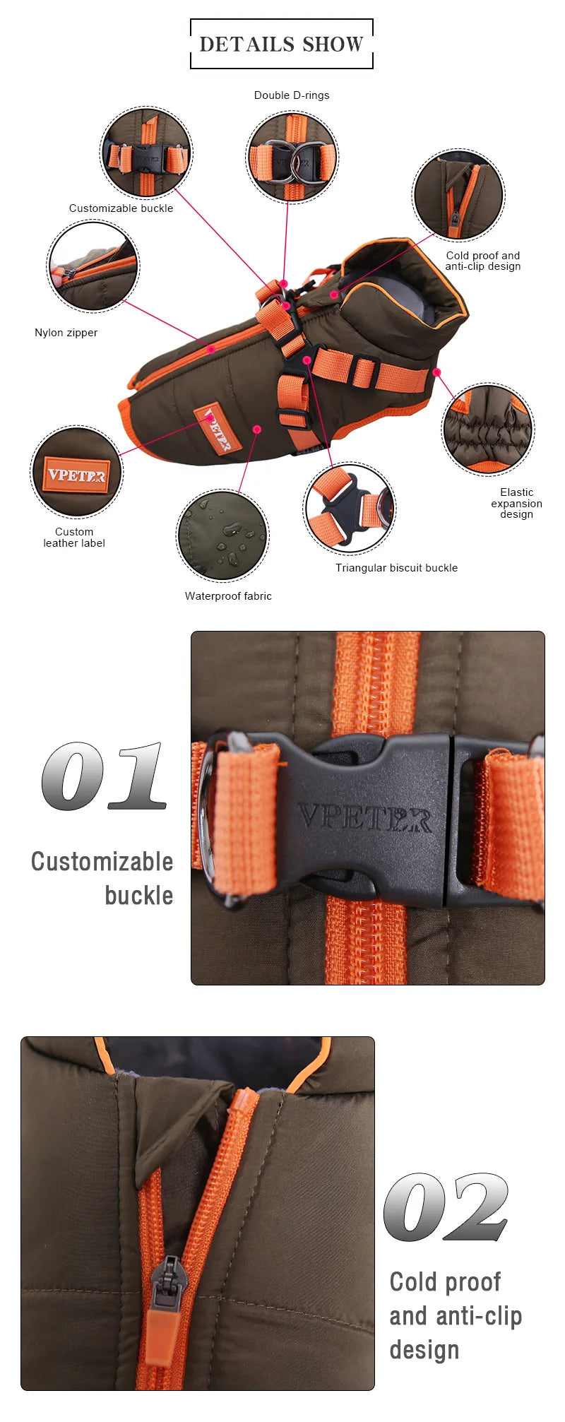 Waterproof Puppy Jacket with Built-in Harness – Warm Winter Vest for Small Dogs