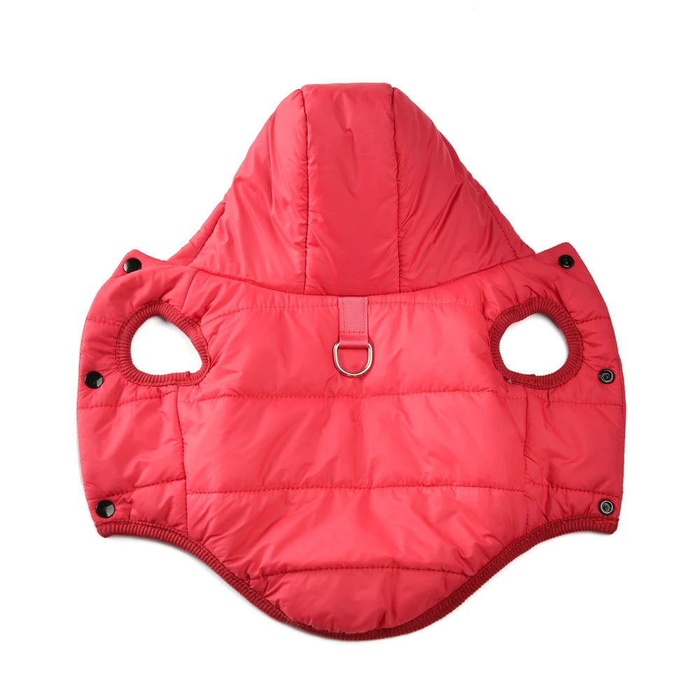 Thick Fleece Dog Hoodie Coat – Warm, Windproof & Cozy Winter Jacket with D-Ring