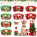 Christmas Dog Collar with Bell & Tie – Festive Adjustable Collar for Dogs & Cats