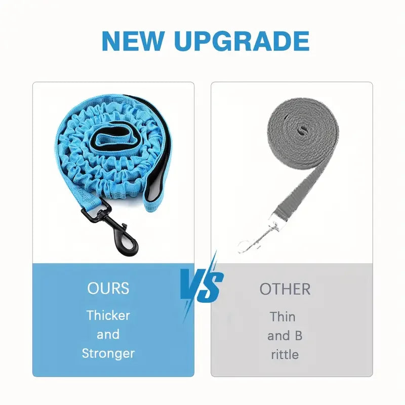 Heavy-Duty Bungee Dog Leash – 5ft Shock-Absorbing Lead with Dual Handles