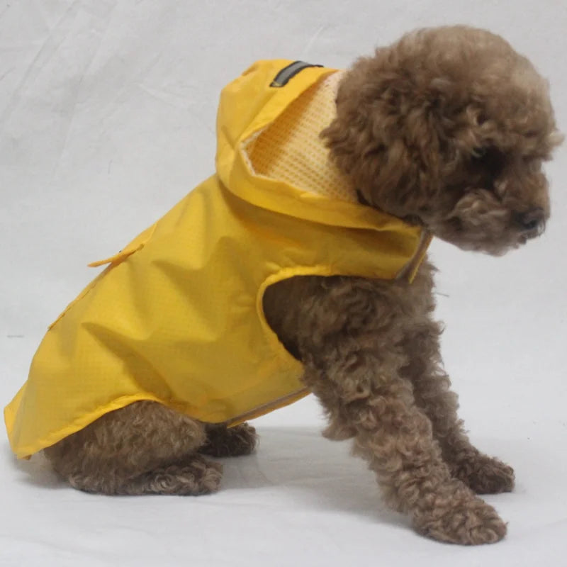 Waterproof Dog Raincoat with Reflective Stripe – Lightweight Hooded Poncho for All Seasons