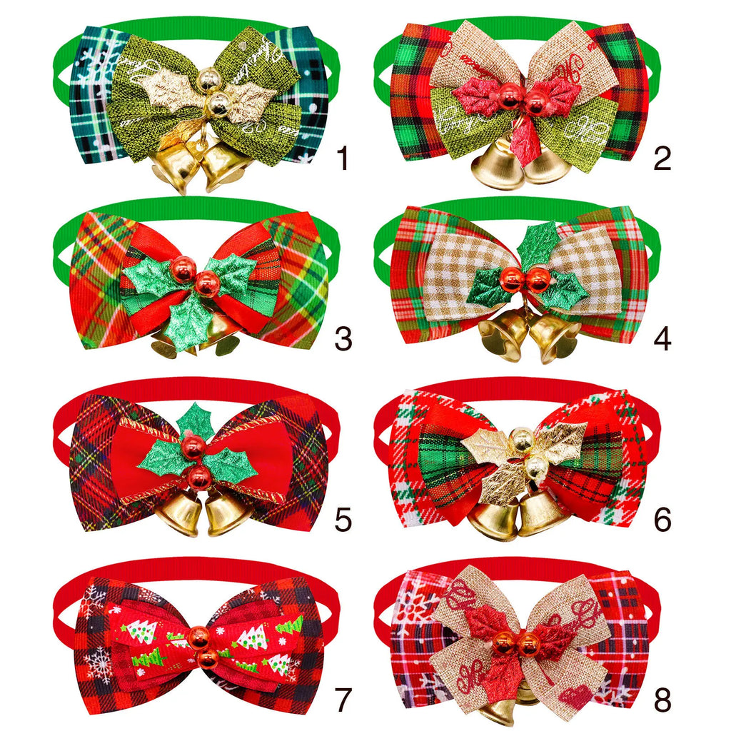 Christmas Dog Collar with Bell & Tie – Festive Adjustable Collar for Dogs & Cats