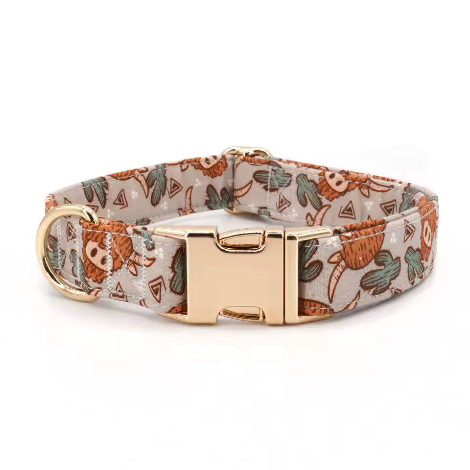 Wild Cactus Dog Collar and Leash Set