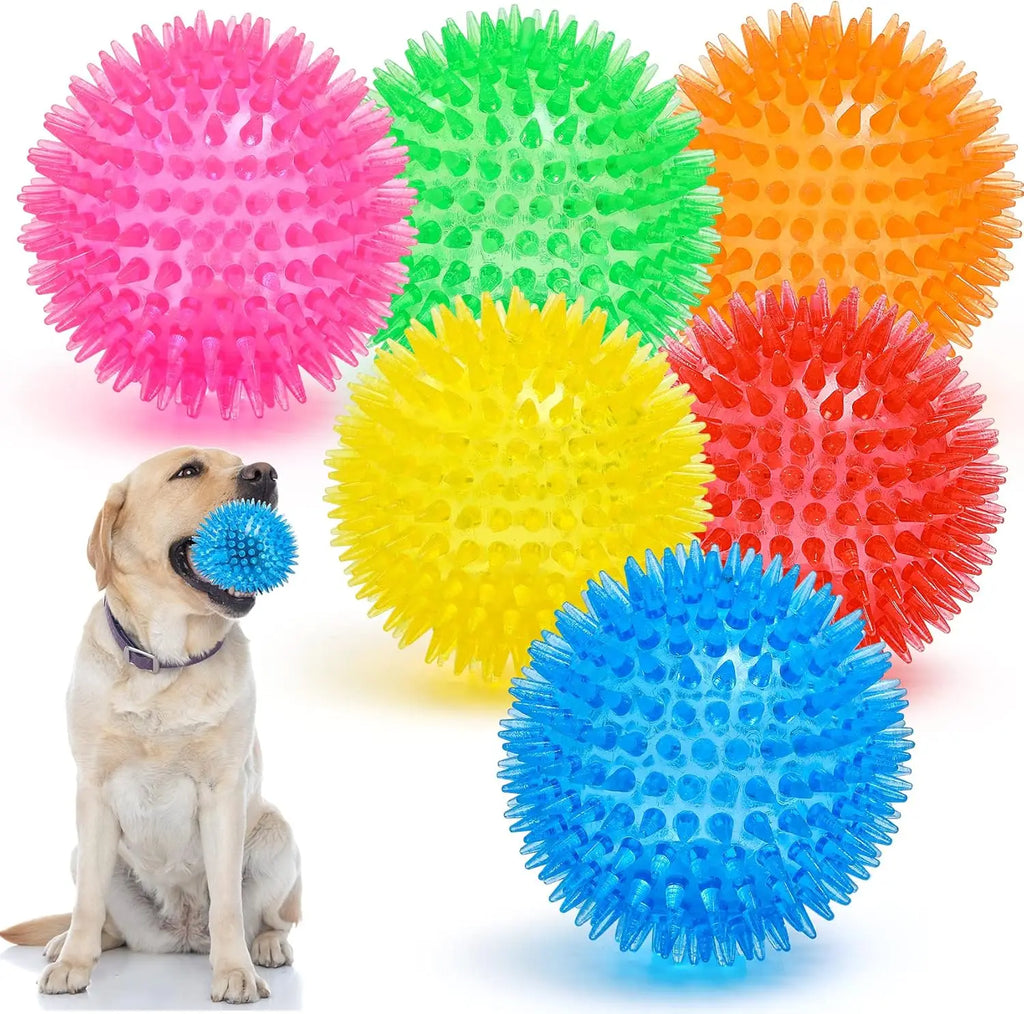 Squeaky Spiky Dog Ball – Durable Chew Toy for Teething Puppies & Aggressive Chewers