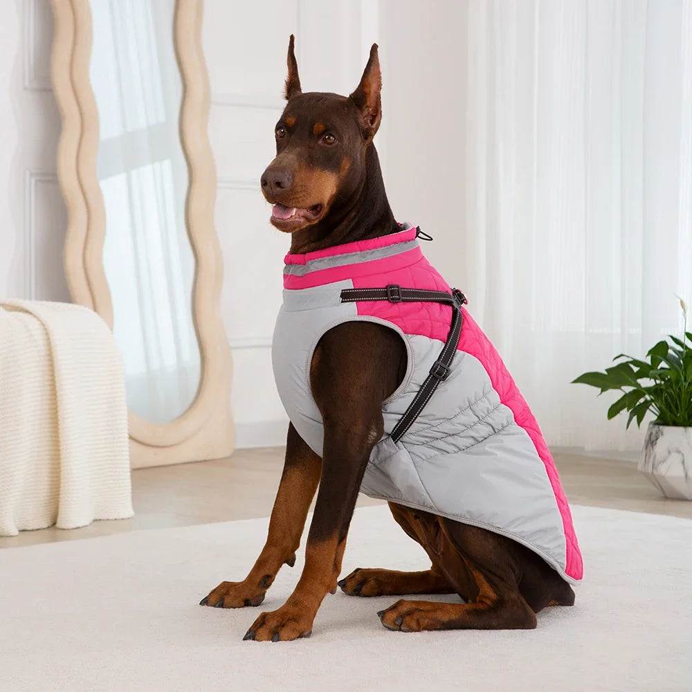 Waterproof Dog Jacket with Harness – Warm Winter Coat for Small to Large Dogs