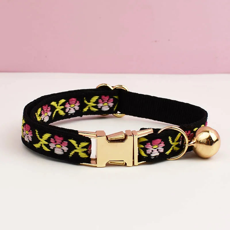 Cute Cat Collar, Harness & Leash Set – Personalized Engraved Nameplate, Padded