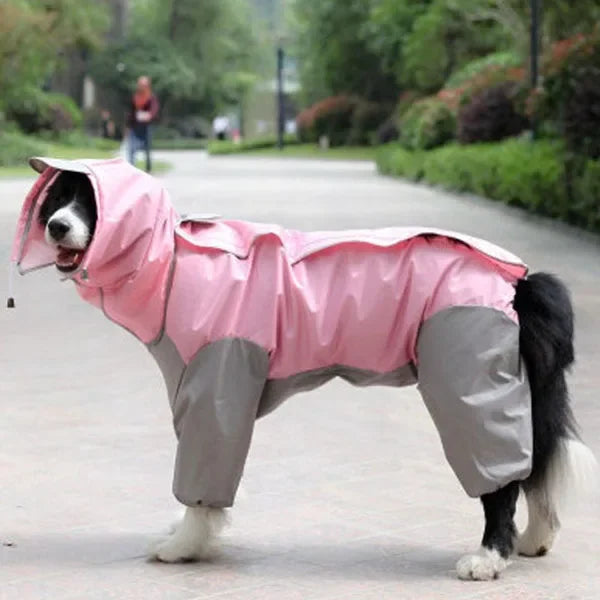 Waterproof Dog Raincoat – PU Hooded Rain Jumpsuit for Small to Large Dogs