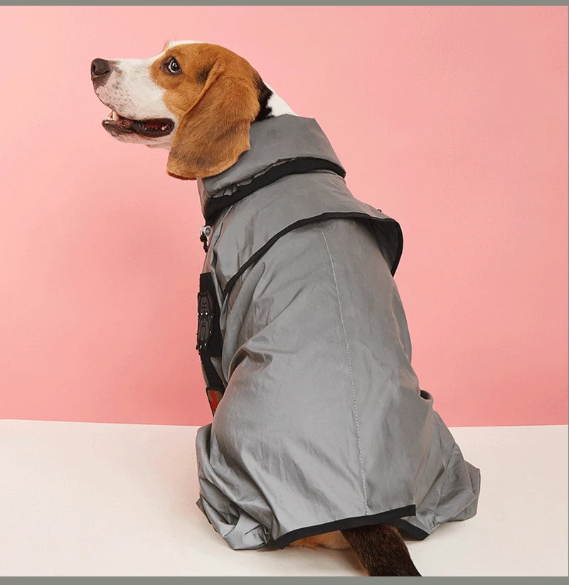 Reflective Waterproof Dog Raincoat – Lightweight Hooded Jacket for Medium & Large Dogs