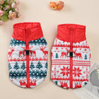 Christmas Dog Jacket – Waterproof & Warm Holiday Coat with D-Ring for Small & Medium Pets