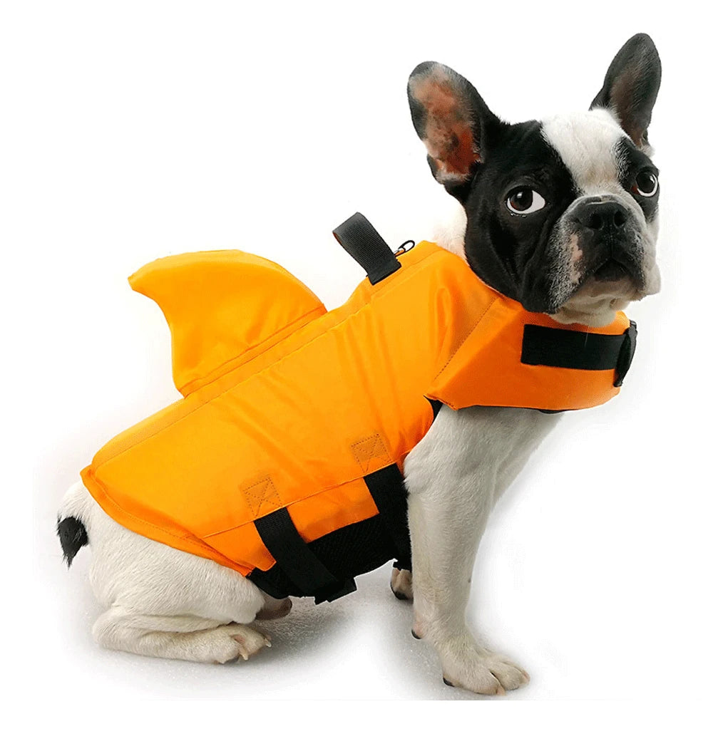 Shark Dog Life Jacket – Adjustable Buoyancy Safety Vest with Handle for Small to Large Dogs