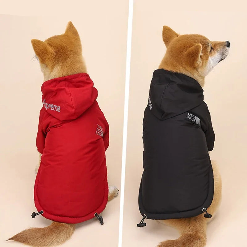 Waterproof Warm Dog Jacket – Reflective Hooded Winter Coat for Small to Large Pets