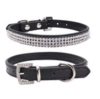 Rhinestone Dog Collar – Sparkling Crystal PU Collar for Cats & Dogs