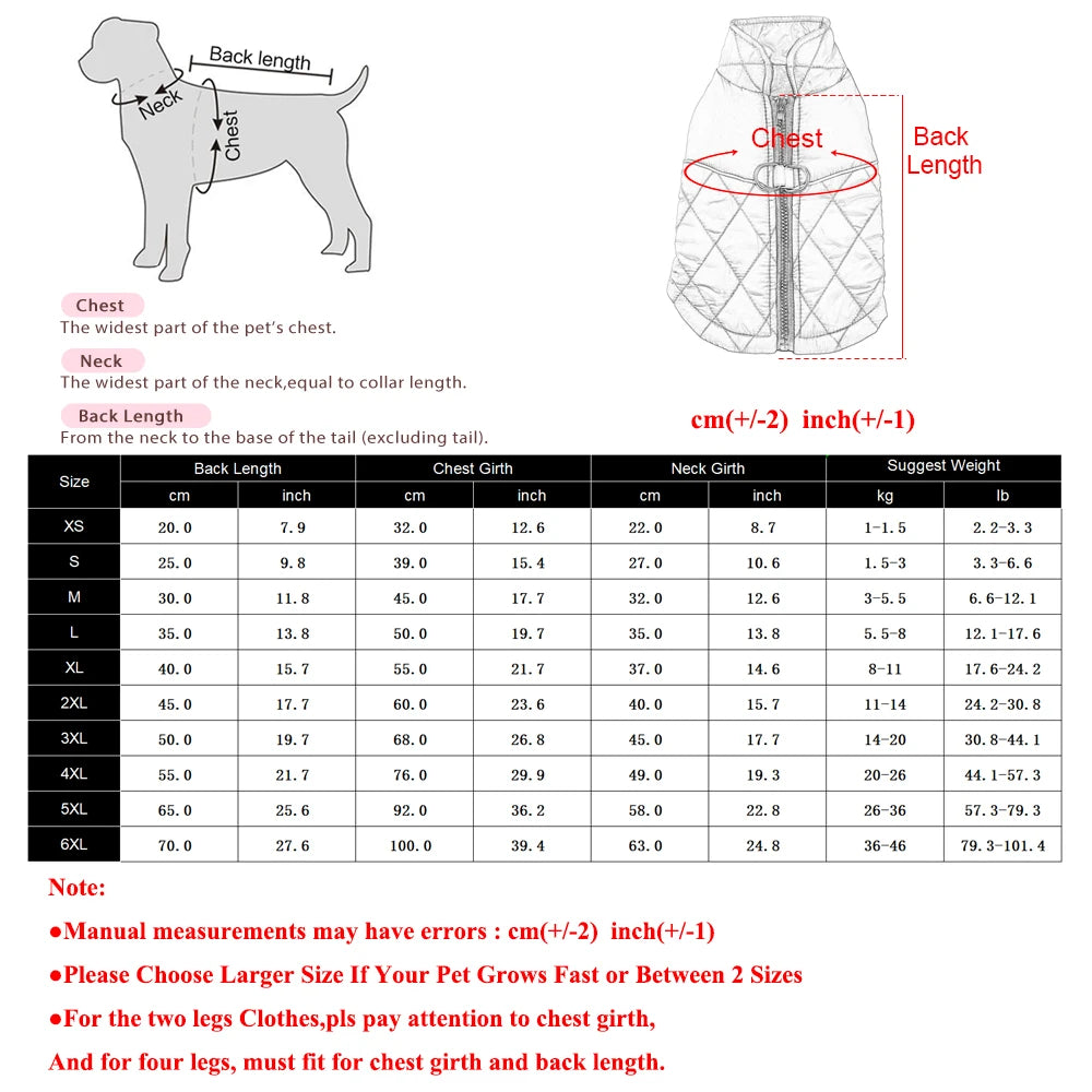 Reflective Waterproof Winter Dog Jacket – Warm Coat for Small to Large Breeds